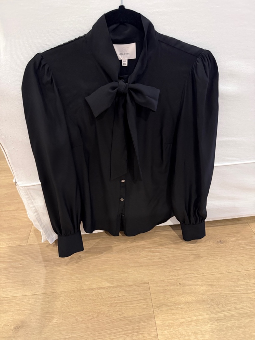 cinq a sept Black Blouse with tie